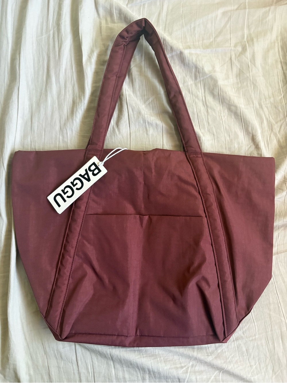 NWT BAGGU Cloud Bag Tote in Mahogany Burgundy